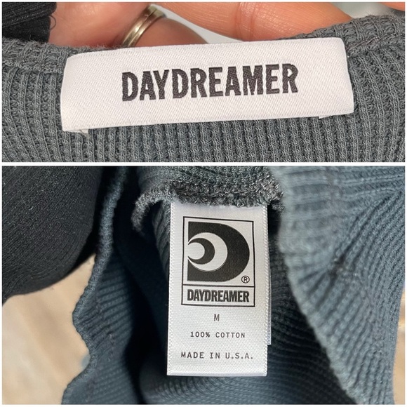 Daydreamer Gray Stardust Crop Top Henley NWOT Medium - Picture 6 of 9